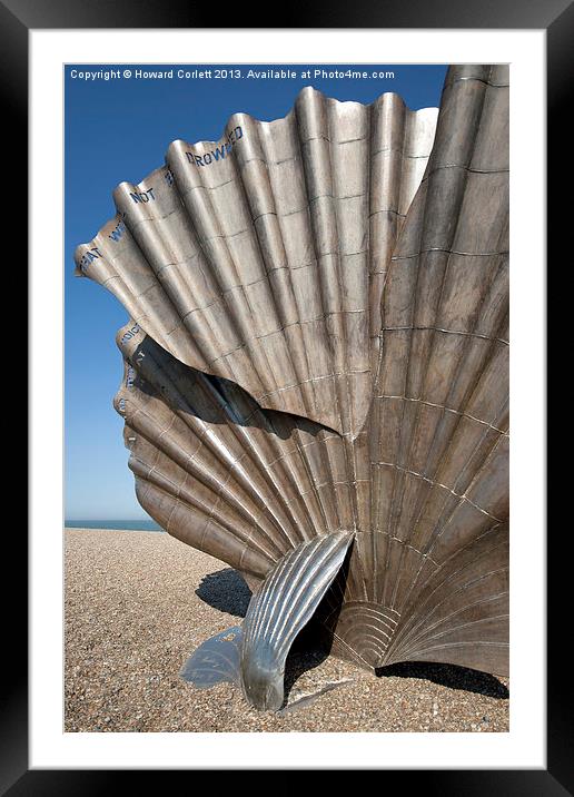 Aldeburgh shell sculpture Framed Mounted Print by Howard Corlett