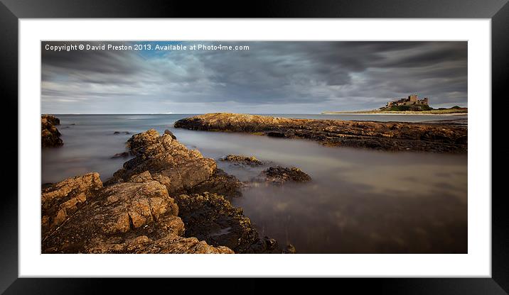 Bamburgh Castle and Farne Islands Framed Mounted Print by David Preston