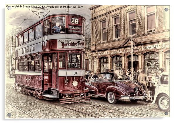 Middleton Tram - Hand Tinted Effect Acrylic by Steve H Clark