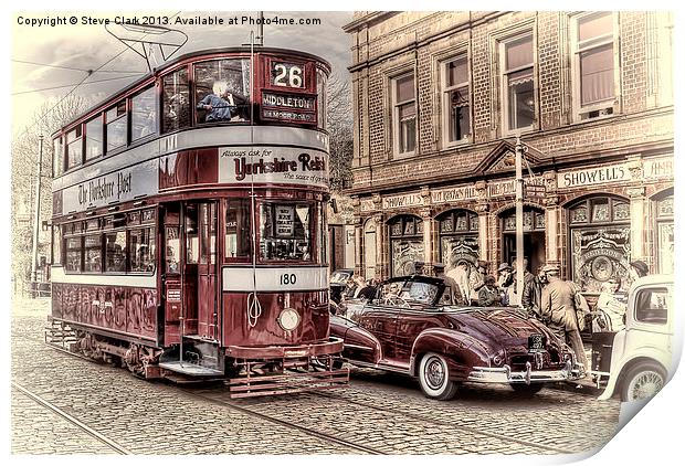 Middleton Tram - Hand Tinted Effect Print by Steve H Clark