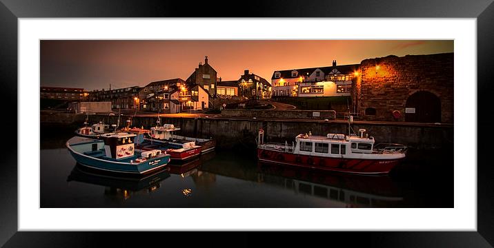 Seahouses Harbour Panoramic Framed Mounted Print by Northeast Images