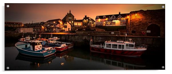 Seahouses Harbour Panoramic Acrylic by Northeast Images