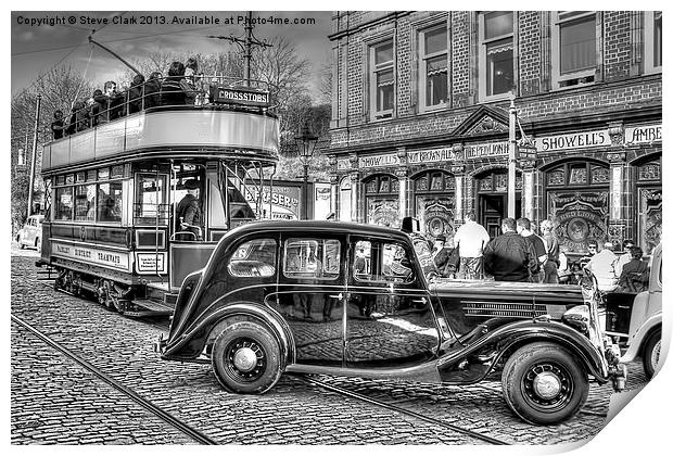Paisley District Tram - Black and White Print by Steve H Clark