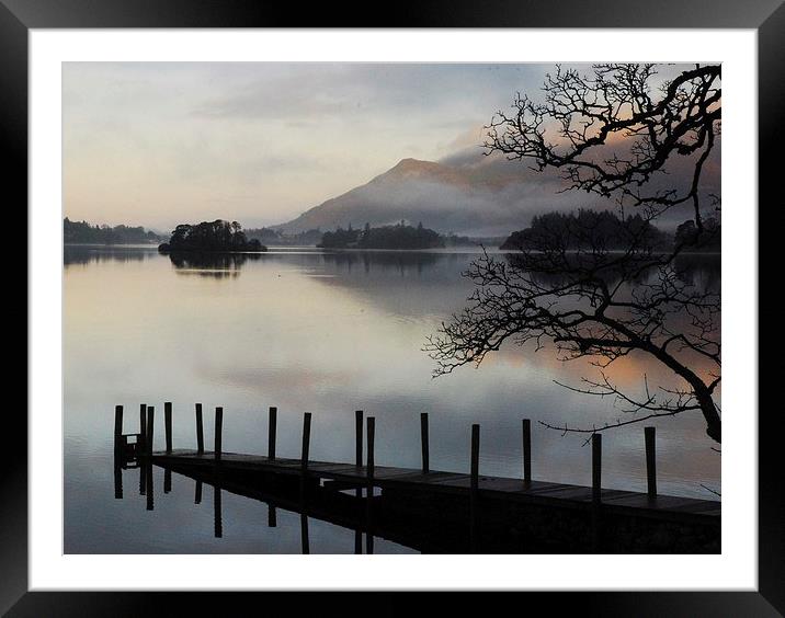 cold Derwent water lake Framed Mounted Print by eric carpenter