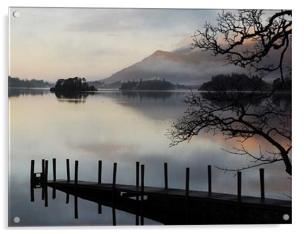 cold Derwent water lake Acrylic by eric carpenter
