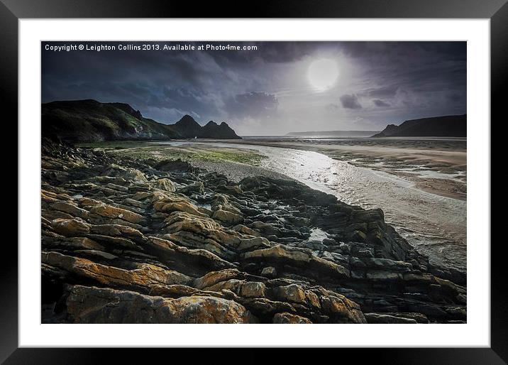 Three Cliffs Bay Swansea Framed Mounted Print by Leighton Collins