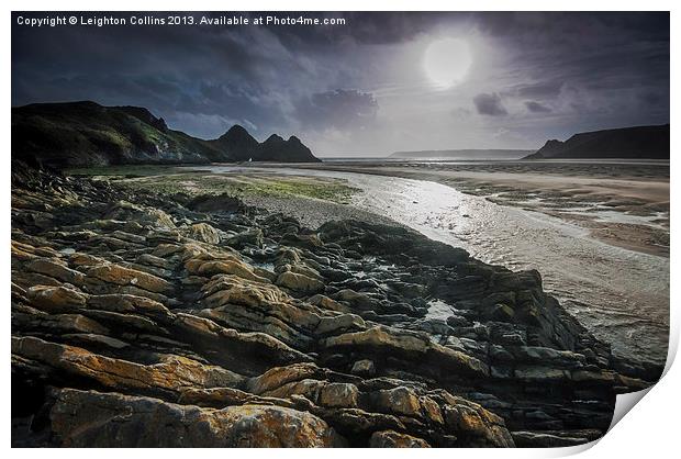Three Cliffs Bay Swansea Print by Leighton Collins