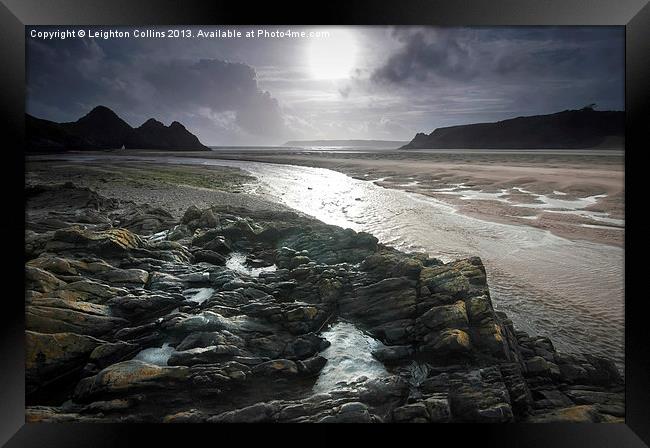 Three Cliffs Bay Gower Framed Print by Leighton Collins