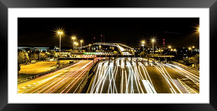 Busy light trails Framed Mounted Print by jim wardle-young