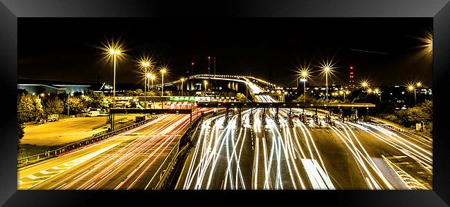 Busy light trails Framed Print by jim wardle-young