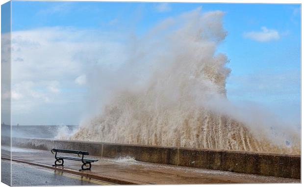 Big waves on Hunstanton seafront Canvas Print by Gary Pearson