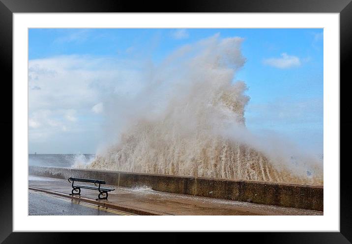 Big waves on Hunstanton seafront Framed Mounted Print by Gary Pearson