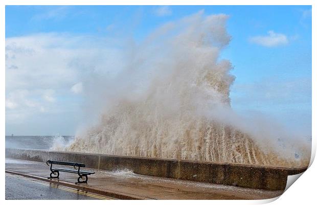 Big waves on Hunstanton seafront Print by Gary Pearson
