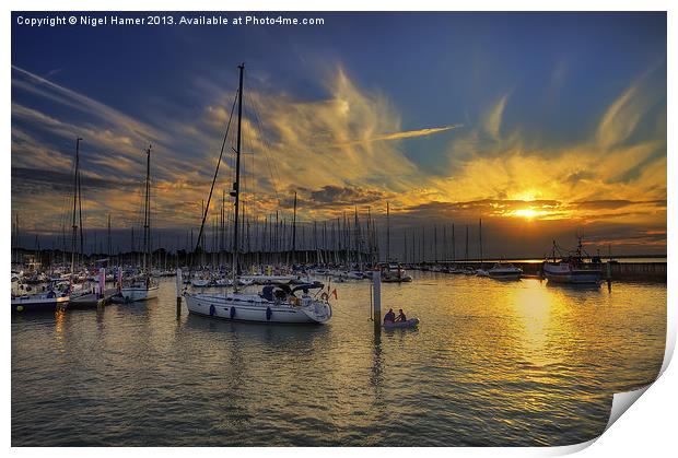 Yarmouth Sundown Print by Wight Landscapes