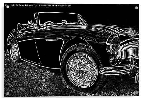 Black & White Healey Acrylic by Perry Johnson