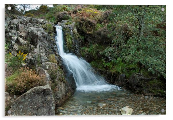 Snowdonia Waterfall Acrylic by Eddie John