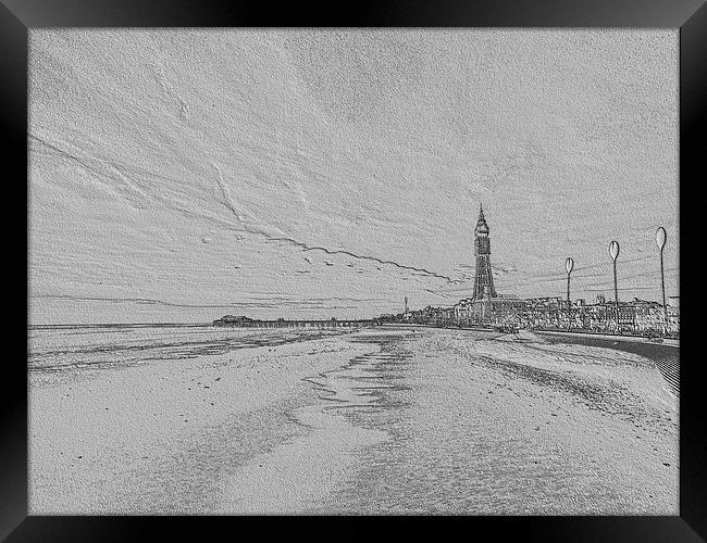 Blackpool Beach Abstract Fun Framed Print by Tim Smith