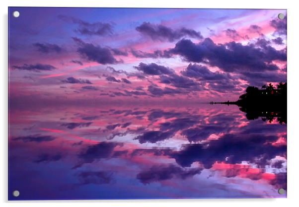 Tropical Sunset Acrylic by Robert Pettitt