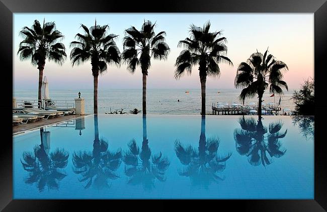 Antalya, Turkey, Pool Palm Trees Framed Print by Robert Cane
