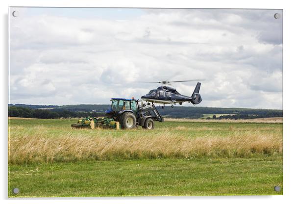 Special services Helicopter meets Tractor Acrylic by Ian Jones