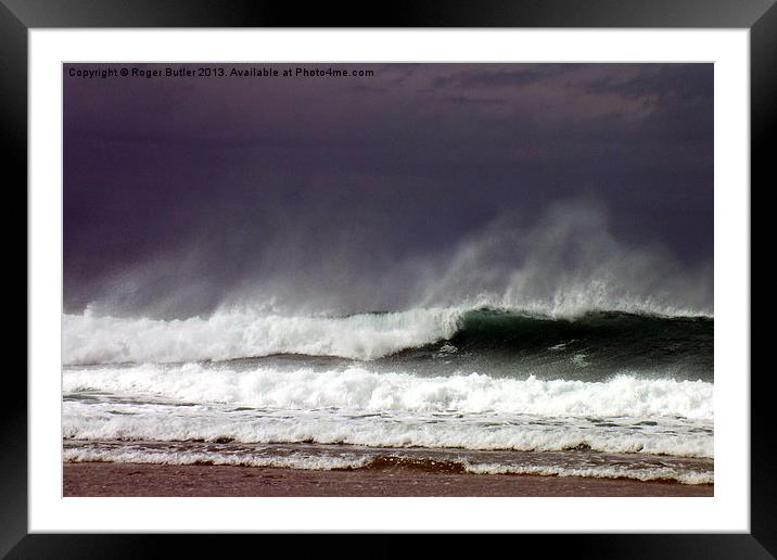 Surf Wave 2 Framed Mounted Print by Roger Butler