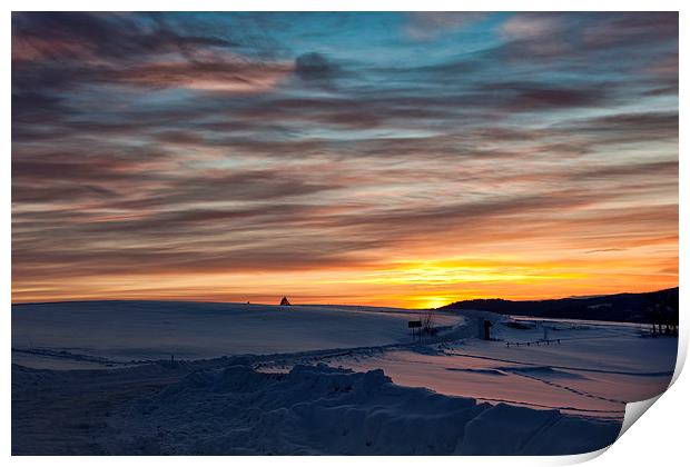 Colourful winter sunrise Print by Robert Parma