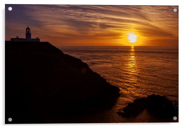 Sunset at Strumble Head Lighthouse Acrylic by Thomas Schaeffer