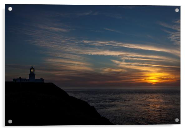Sunset at Strumble Head Lighthouse Acrylic by Thomas Schaeffer