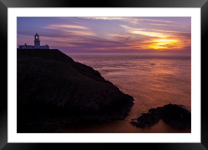 Sunset at Strumble Head Lighthouse Framed Mounted Print by Thomas Schaeffer