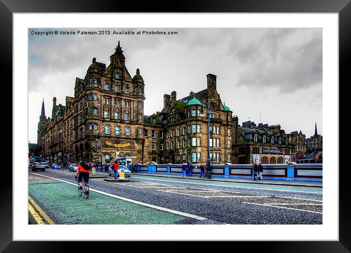 The Streets of Edinburgh Framed Mounted Print by Valerie Paterson