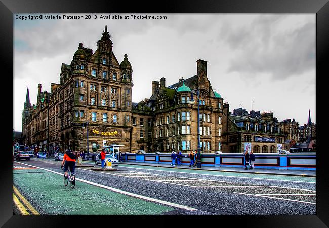 The Streets of Edinburgh Framed Print by Valerie Paterson