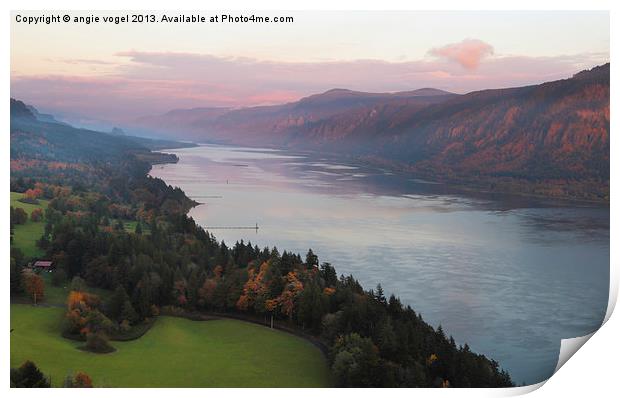 Columbia River Gorge Sunset Print by angie vogel