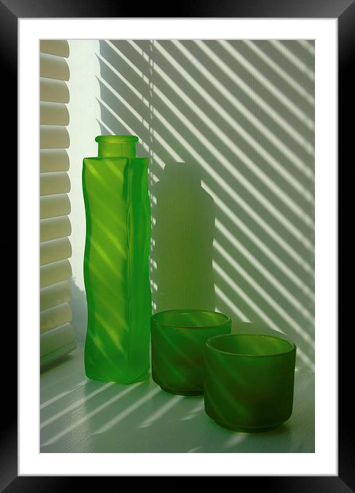 Green Green Glass Framed Mounted Print by Randi Grace Nilsberg