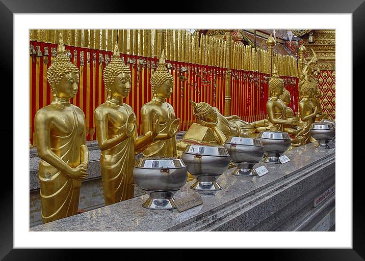 Buddha array in the Grand Palace Framed Mounted Print by colin chalkley