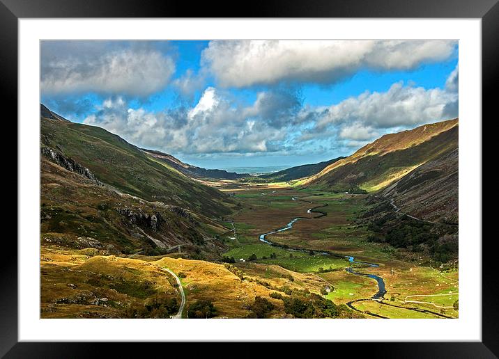 Nant Ffrancon Pass Framed Mounted Print by Pete Lawless