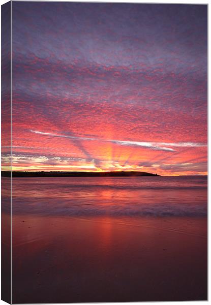 Sunset in Cornwall Canvas Print by Graham Custance