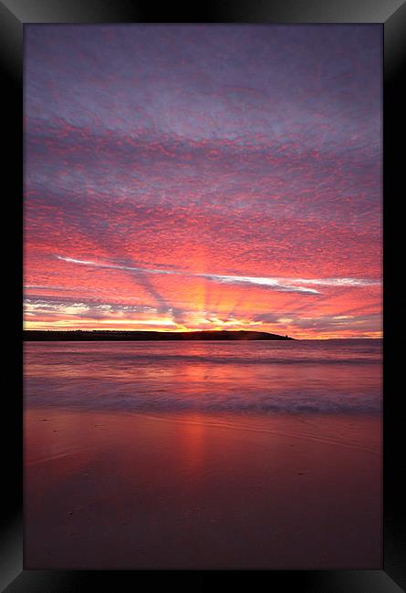 Sunset in Cornwall Framed Print by Graham Custance