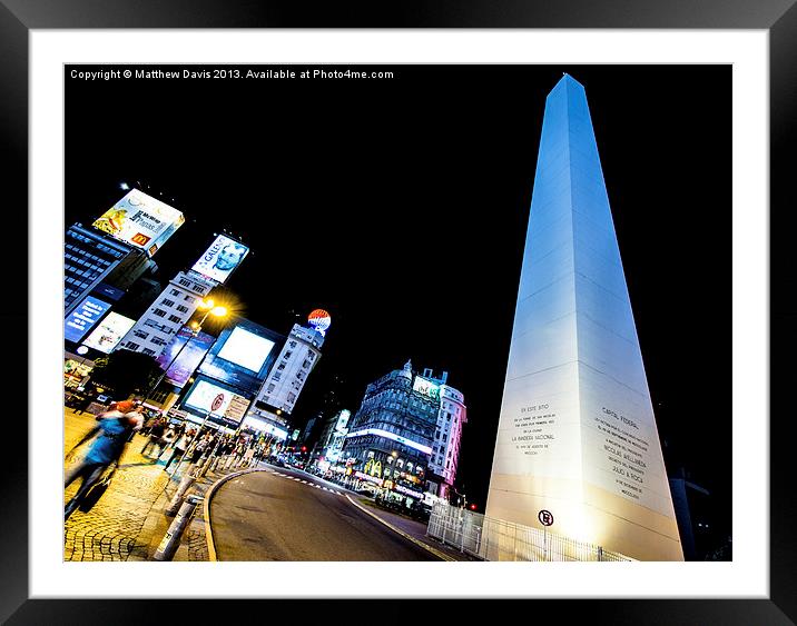 Obelisk Buenos Aires Framed Mounted Print by Matthew Davis