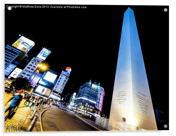 Obelisk Buenos Aires Acrylic by Matthew Davis