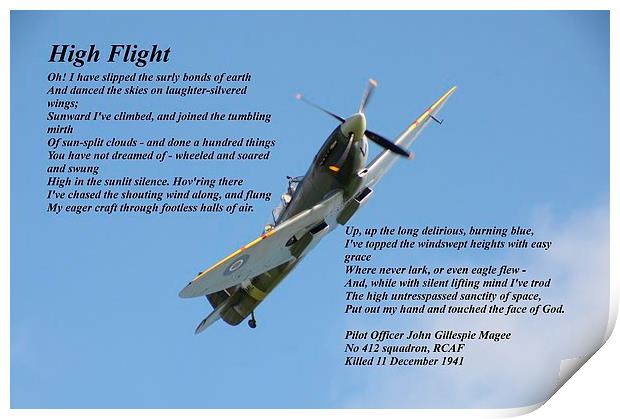 High Flight Print by Malcolm Snook