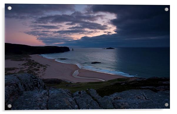 Twilight over Sandwood Acrylic by David Maclennan