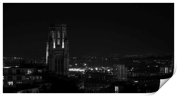 Bristol rooftop Print by Charlie Knight