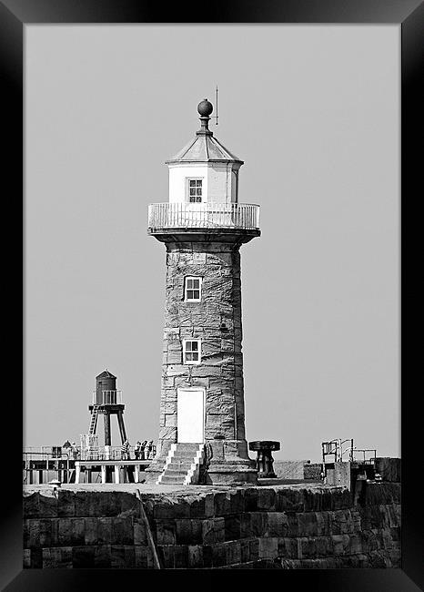 Whitby Lighthouse Framed Print by Nige Morton