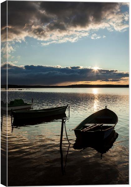 Sunset over the Masurian lake Canvas Print by Robert Parma