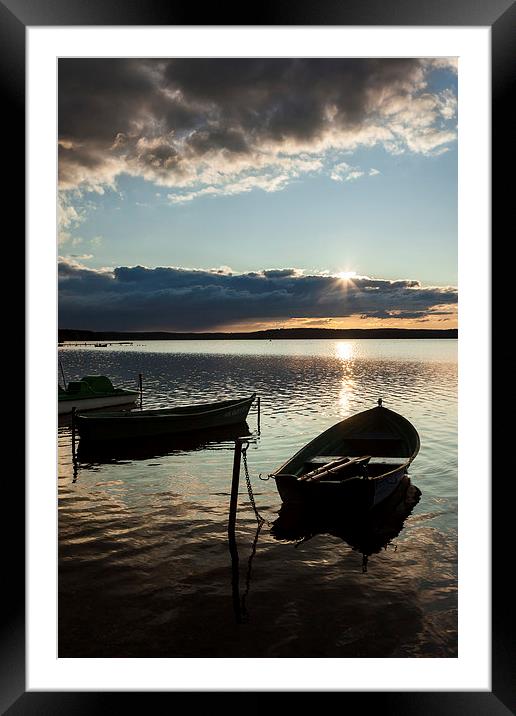Sunset over the Masurian lake Framed Mounted Print by Robert Parma