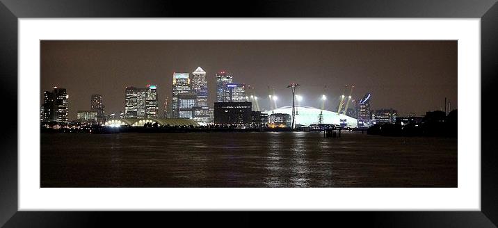 Canary Wharf, 02 Arena, London Framed Mounted Print by Robert Cane