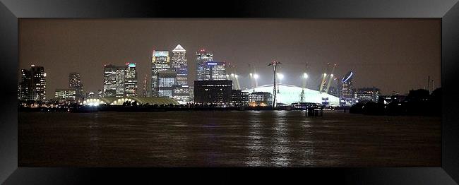 Canary Wharf, 02 Arena, London Framed Print by Robert Cane