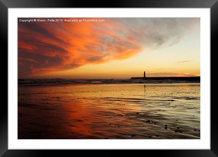 Sunderland Roker Pier River Wear Framed Mounted Print by Glenn Potts