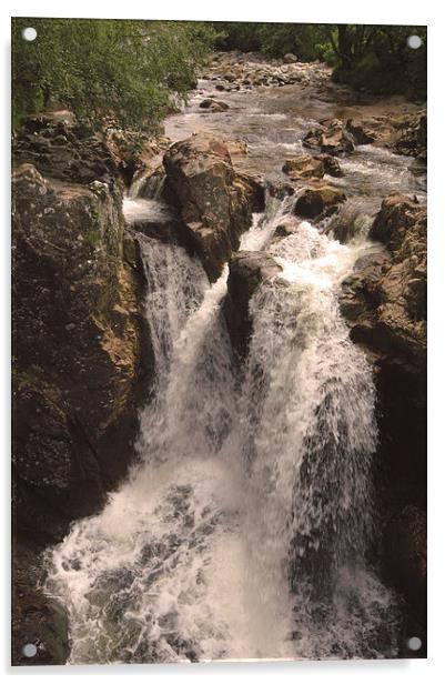 JST2625 The Lower Falls, Glen Nevis Acrylic by Jim Tampin