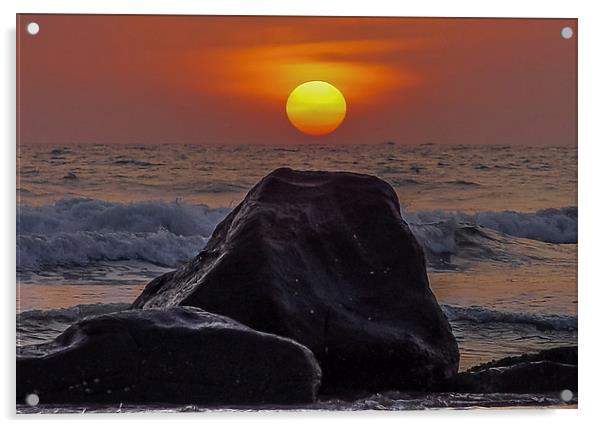 Sri Lanka : Sunset Acrylic by colin chalkley
